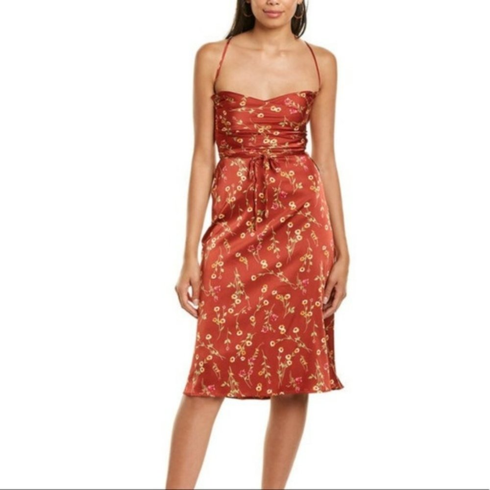 Danielle Bernstein by WeWoreWhat Tieback Midi Dress